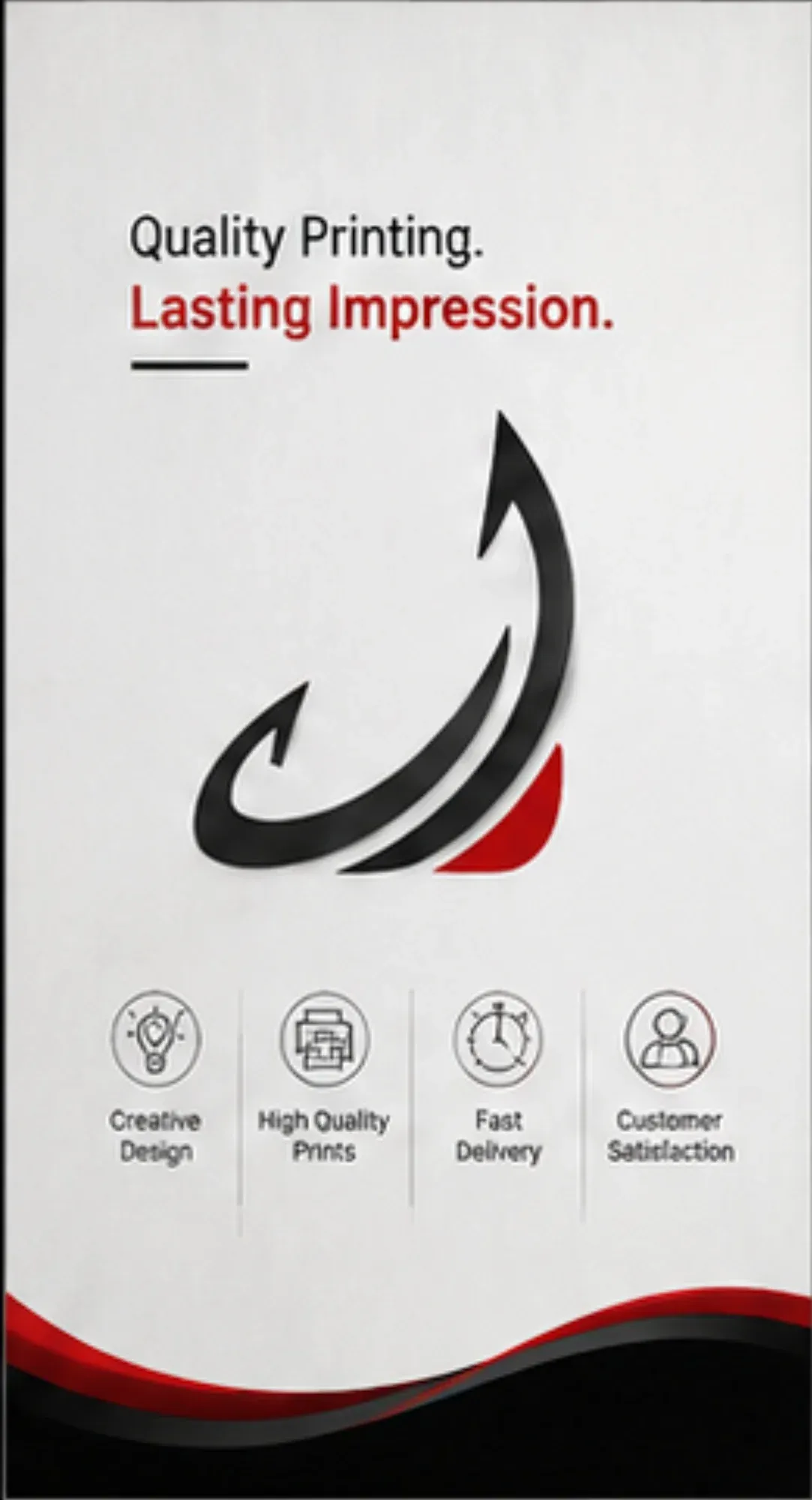 Light roll-up standee with a clean minimal layout